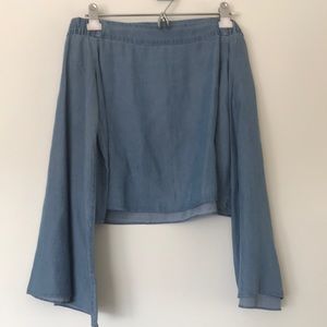 Chambray off-shoulder top